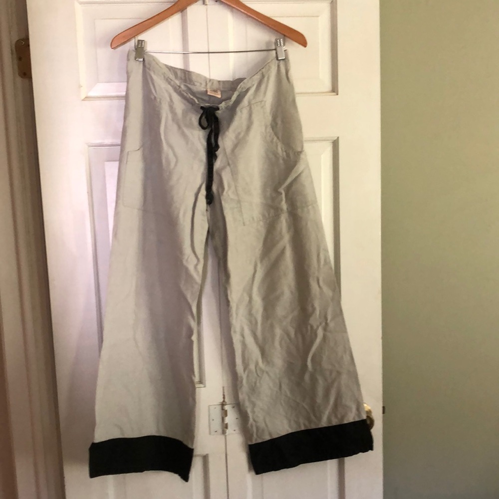 Hemp flare drawstring pants made in USA Small